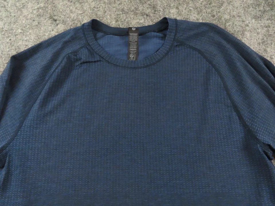 Camisa Lululemon Metal Vent Tech Hombre Azul Medio Rendimiento Atlético Manga Larga Foto 2 de 4