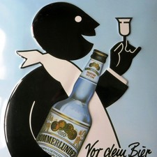 BOMMERLUNDER = Altes geprägtes Blechschild H...