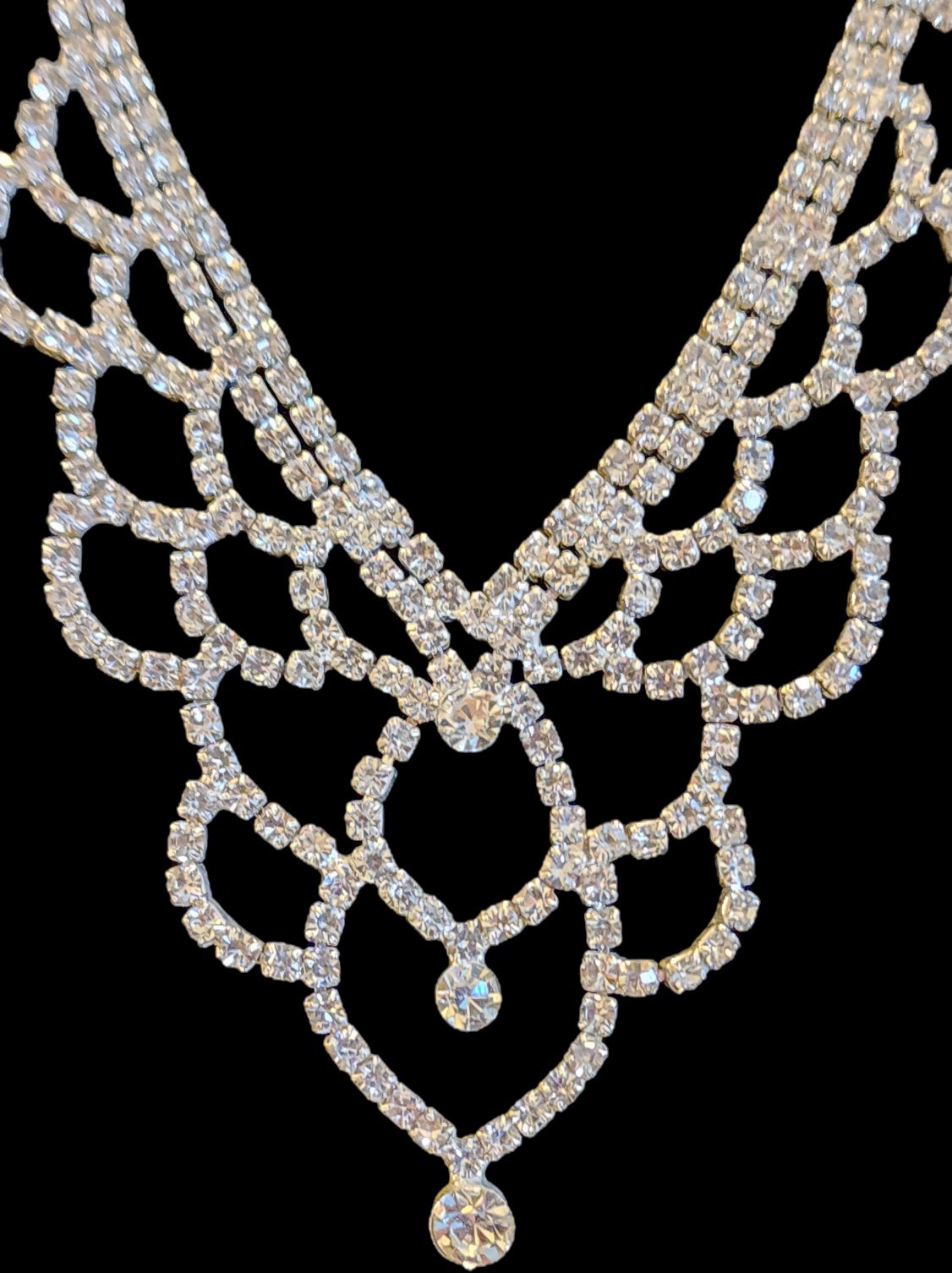 Bridal Prom Quince Rhinestone Statement Teardrop … - image 1