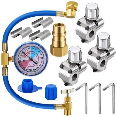 R134A Schlauch mit Manometer und BPV31 Bullet Piercing Tap Ventil-Set
