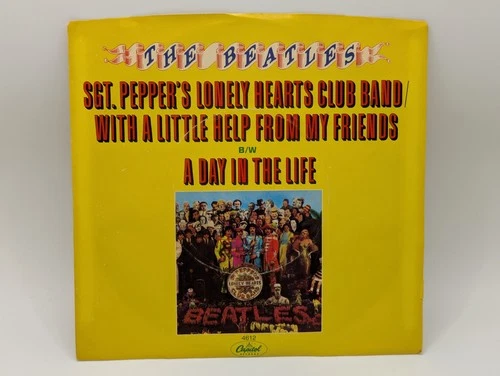 Beatles, A Day in the Life b/w Sgt Pepper's 45 rpm, with photo sleeve