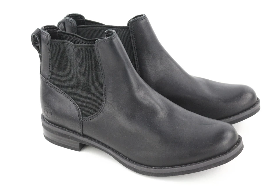 TIMBERLAND A1KHL Bottes Cuir Noir Femme EU37,5 Panneaux Latéraux - Photo 1/4