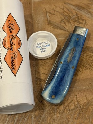 Great Eastern Cutlery Knife Blue Camel Bone 23 Linerlock SFO 235120L 1/103 Made