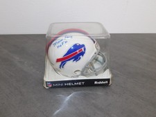 Marv Levy Bills Autographed & Inscribed Mini Football Helmet Leaf COA