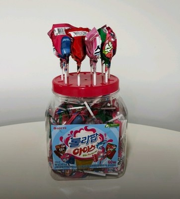 60pcs Lotte Lollipop Ice Candy - Jaws, Screw, Watermelon, Cola Flavors K-Food