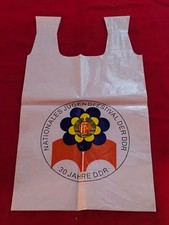 DDR Plastikt&uuml;te T&uuml;te Beutel Tasche Werbung Propaganda Jugendfestival 30 JahreDDR