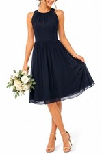 J.Crew Megan Silk Chiffon Bridesmaid Dress Size 4 Navy Blue Formal Wedding Guest