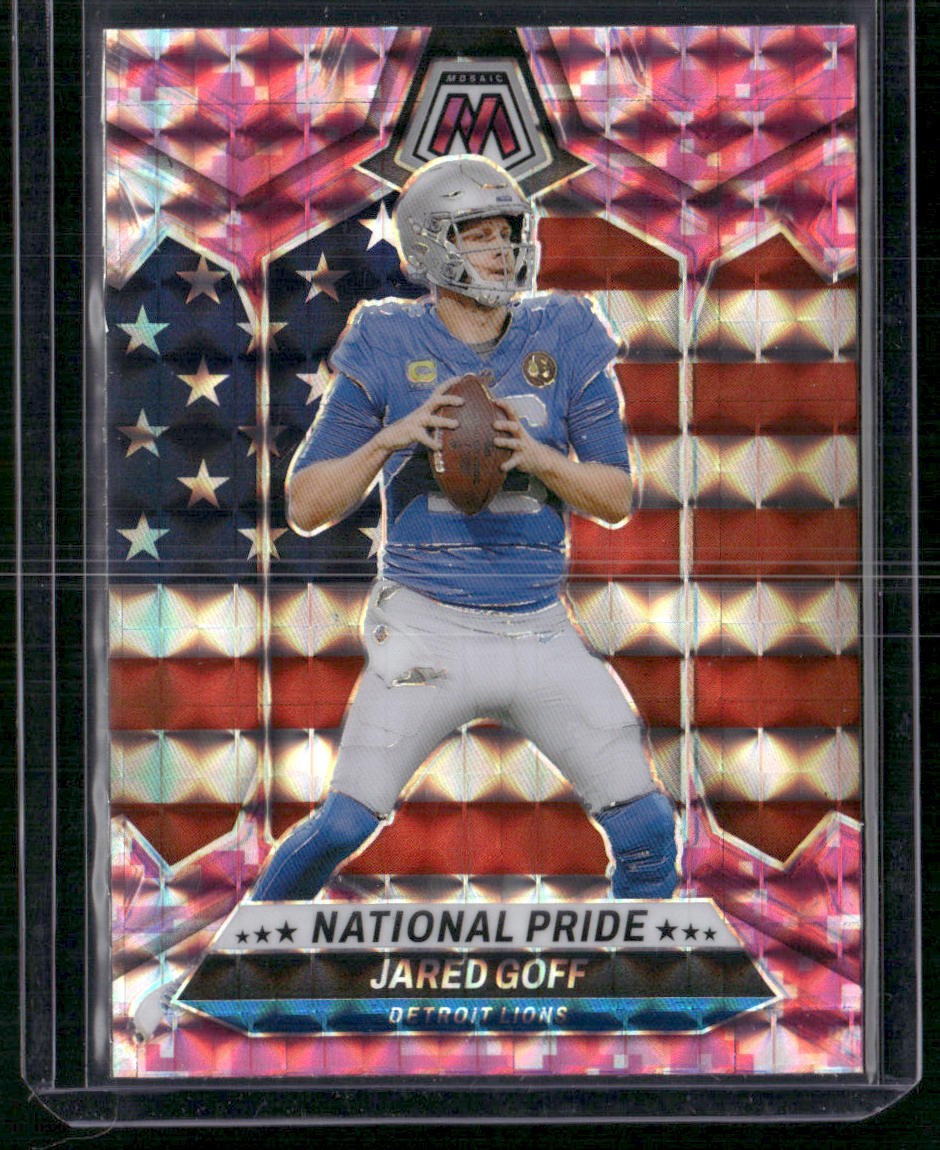 2024 Panini Mosaic #252 Jared Goff Mosaic Camo Pink