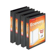 Cardinal Economy 3 Ring Binder, 1 Inch, Presentation View, Black, Holds 225 S...