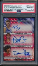 2024 Bowman U Best Cooper Flagg Bailey Harper Auto /10 Red Geometric PSA 8.5