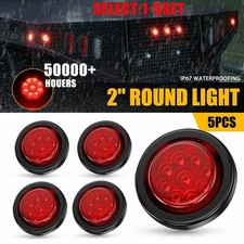 2 Round Led Side Marker Truck Light Trailer Drl Bullet Light Clearance 5-25x
