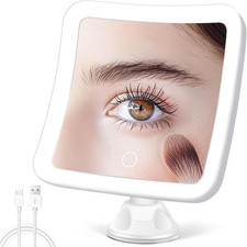 30X Lighted Magnifying Mirror Upgraded Rechargeable Makeup with Lights and Color