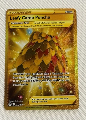 Leafy Camo Poncho 214/195 Silver Tempest Secret Gold Rare NM