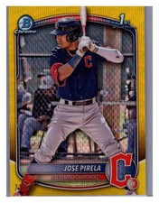 2025 Bowman #BCP-111 Jose Pirela Chrome Prospects Yellow Wave Refractor #/75