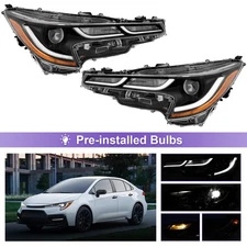 For 2020-2022 Toyota Corolla SE XLE XSE Headlights Lamps LED Left Right Pair 2pc