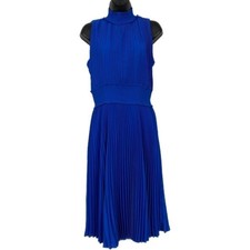 Nanette by Nanette Lapore Women's Sleeveless Pleated Midi Dress Blue Size 8