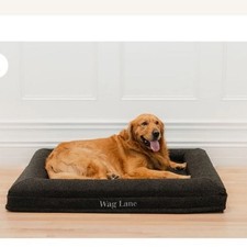 WAG LANE Boucle Dog Bed Large 45.3" x 35.4" x 5.7" Charcoal