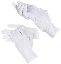 2 Pairs White Gloves Costume, Cotton White Dress Gloves for Women Men