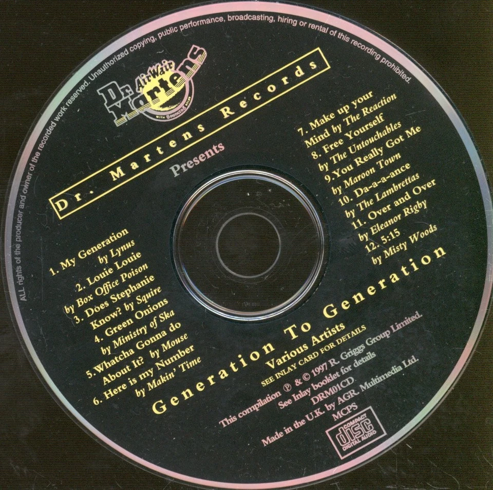 Various Artists Generation To Generation CD UK Dr. Martens 1997 compilation - Image 3 of 3