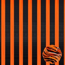 3 Pack Black Orange Foil Fringe Curtain Backdrop, 3.28Ft x 8.2Ft Metallic Tin...