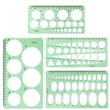 4pcs Circle Template for Drawing, Premium Plastic Circle Template Geometric S...