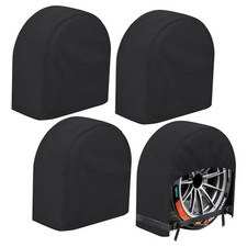 RV Tire Covers 4-Pack, 5 Layer Nonwoven Waterproof 30"-32" Dia. 4Pack-Black