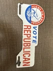 VINTAGE VOTE REPUBLICAN PORCELAIN SIGN OLD GOP POLITICAL PRESIDENT US TAG TOPPER