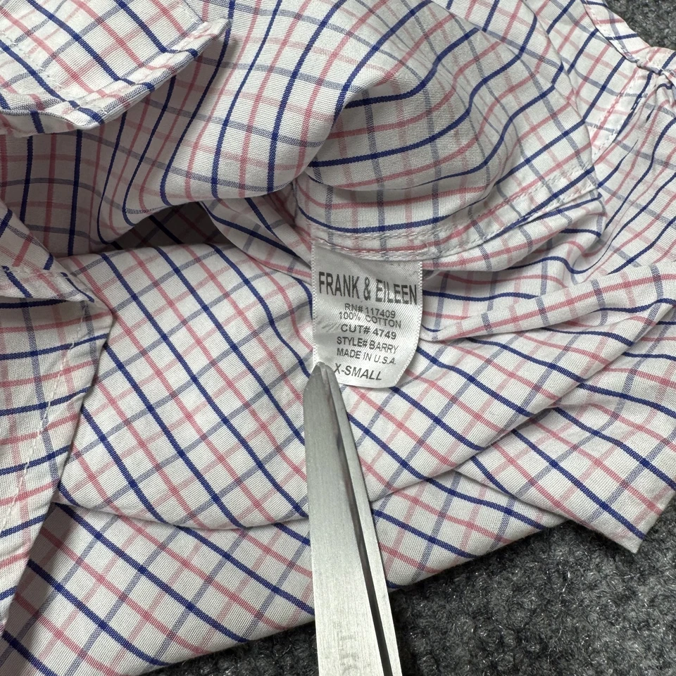 Camisa Frank Eileen Barry a Cuadros Botón Manga Larga Algodón EE. UU. Mujer XS X Pequeña Foto 4 de 4