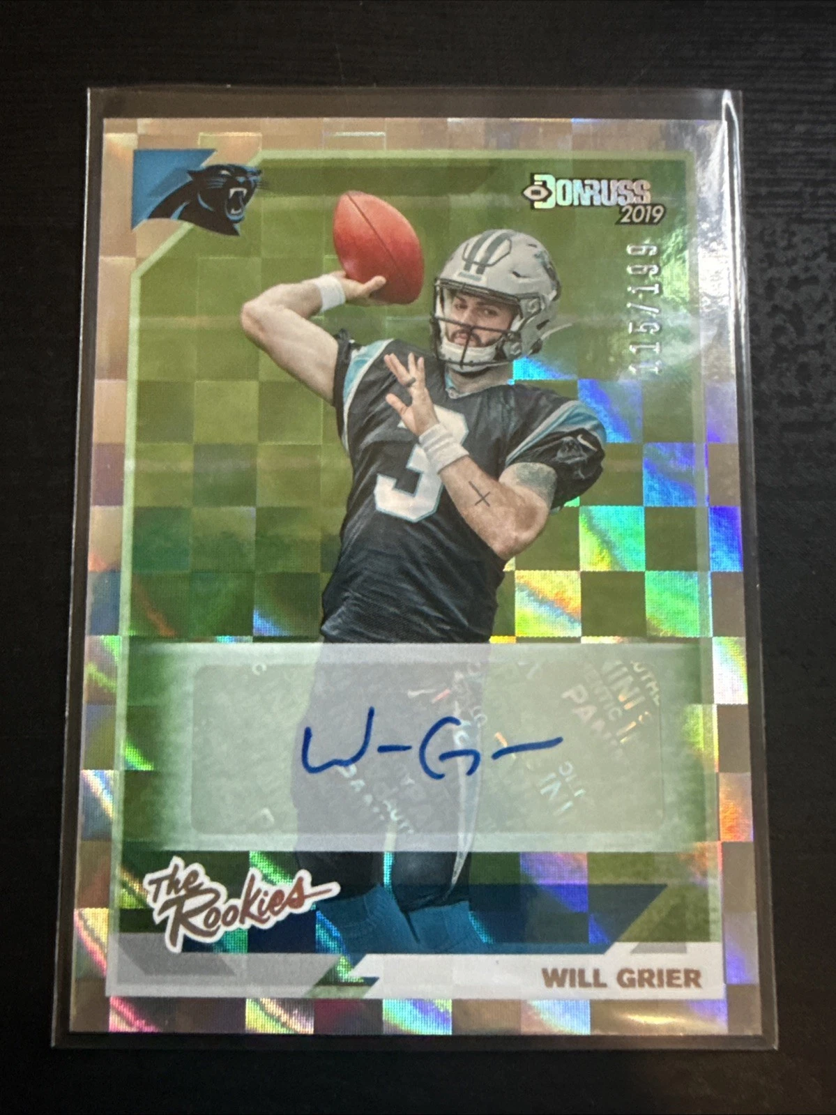 Will Grier Panini Donruss the Rookies #TR5 Autograph