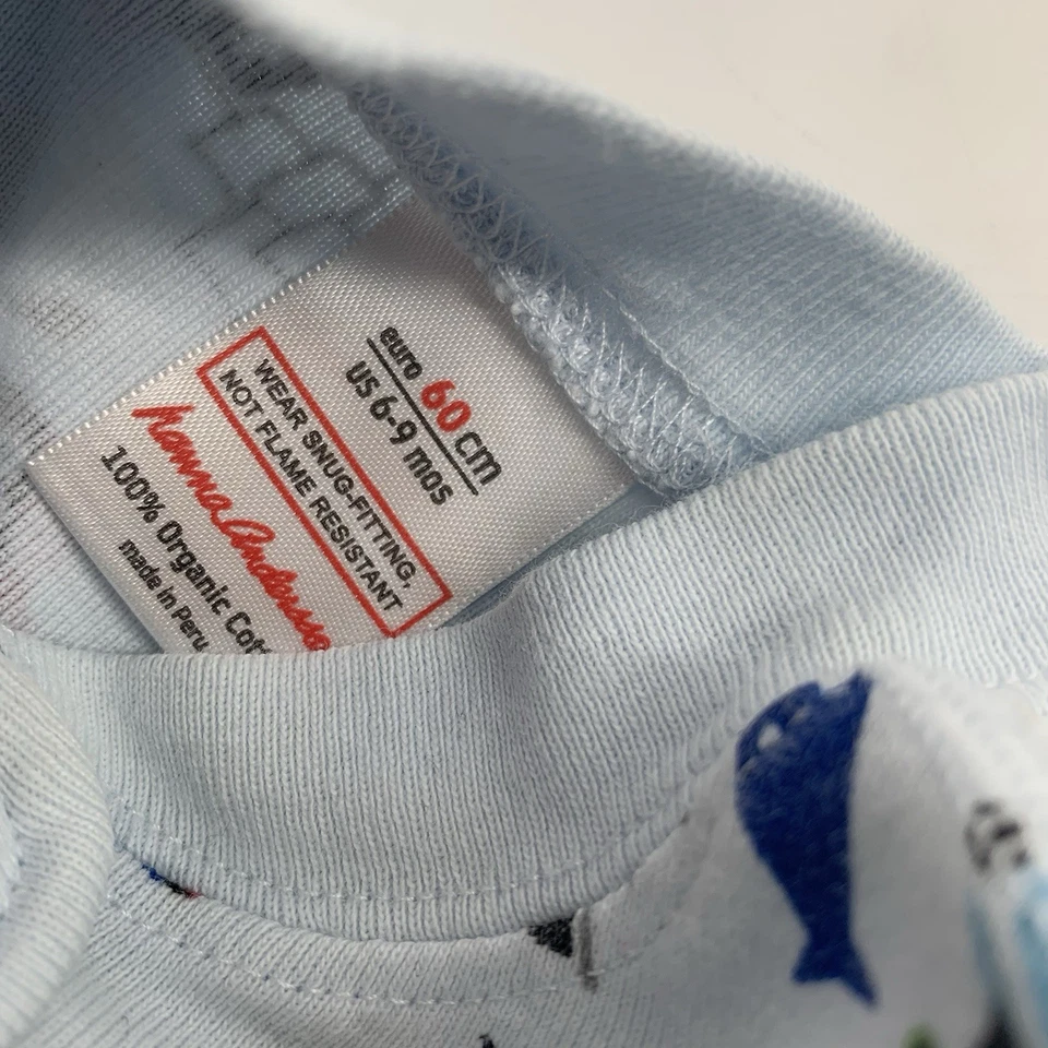 Hanna Andersson Piratas y Barcos Estampado Una Pieza Dormir 6-9 Meses 60cm Azul Foto 3 de 4