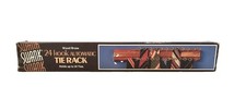Swank Tie Rack 24 Hook Automatic MCM Wood Brass Wall Mounted NIB