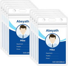 10 Pack Extra Thick ID Card Name Badge Holder Heavy Duty Waterproof Clear Plasti