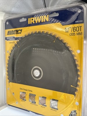 IRWIN Marathon IWAS1260 12'' x 60-Tooth Carbide Miter/Table Saw Blade