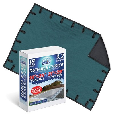 PoolCoverChoice Winter Swimming Pool Cover for 16 ft x 24 ft Rectangular Pool
