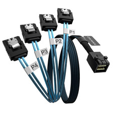 Internal Mini SAS to SATA Cable, SFF-8643 to SATA Forward Breakout Compatible wi