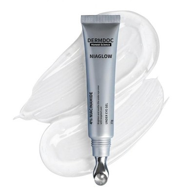 DERMDOC Niaglow 4% Niacinamide Under Eye Gel Reduces Dark Circles & Puffine 15gm