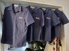 Cintas Short Sleeve Blue Uniform Work Shirts Button Up Medium SS Regular Fit