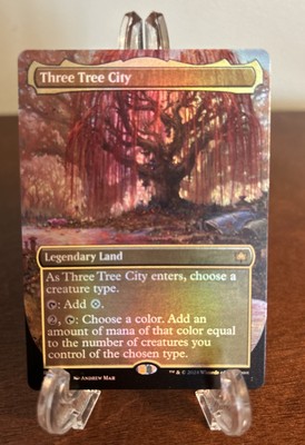 MTG BLB Three Tree City Autumn (Borderless) 0339 Near Mint Foil   Bloomburrow NM