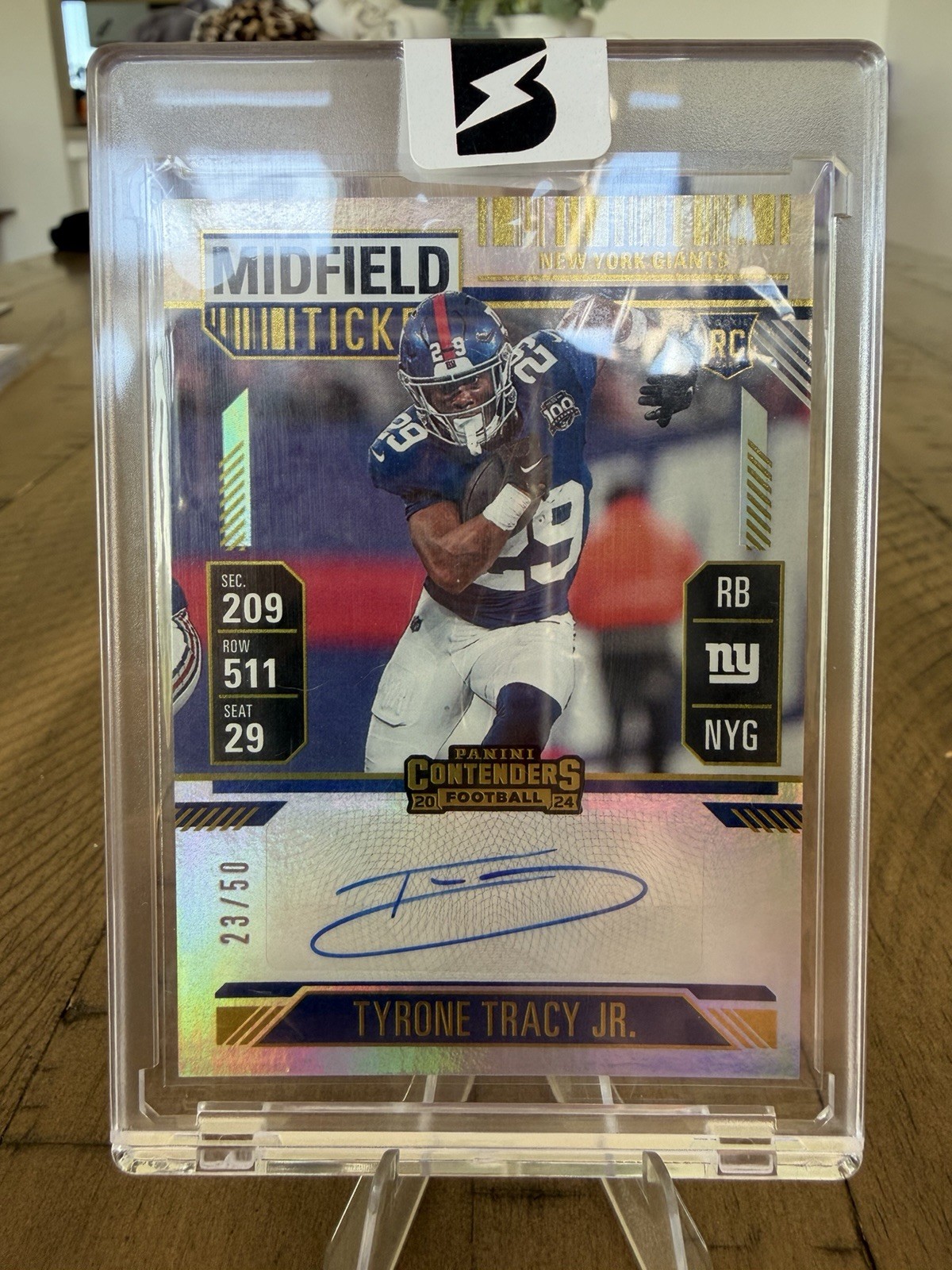 2024 Contenders Midfield Ticket Gold Tyrone Tracy Jr. Rookie Auto /50 #179 NY
