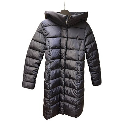 ONLY Damen Steppmantel S Dunkelblau Lang Puffer Coat Kapuze