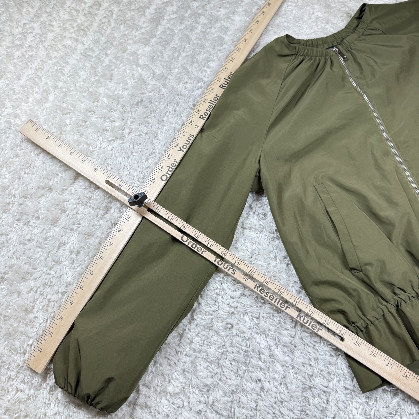 Zara Basic Outerwear Jacket Women's Small Olive G… - image 9