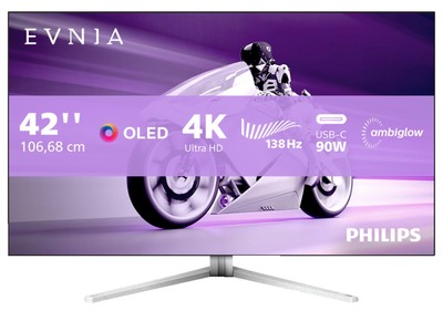 PHILIPS Evnia 42M2N8900/00 41,54 Zoll UHD 4K Gaming Monitor (0,1 ms Reaktionszei