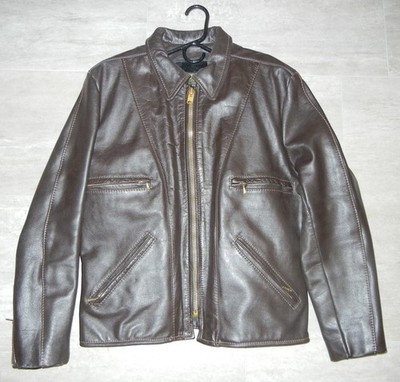 Vintage Vanson Cafe Racer Biker Jacket W/Zip Out Liner. Brown. 42. Hardly Worn