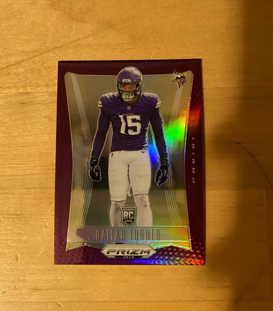 2024 Panini Prizm Deca DALLAS TURNER #205 RC Purple Rookie #'d/99 Vikings