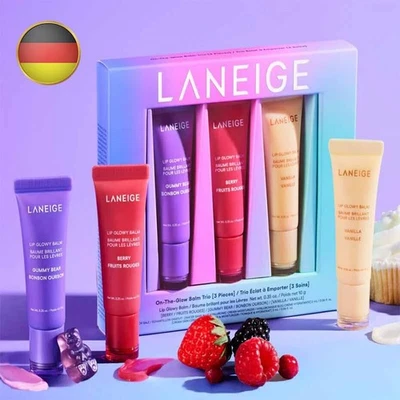 MARKENLOS Laneige On-the-Glow Lip Balm Set Long-Lasting Hydrating 10g*3 DE 2025 Hot*