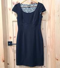 Tahari Arthur S Levine Black Pencil Dress Animal Print Contrast Career Size 6