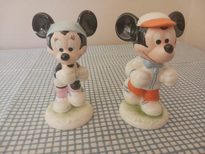 Vintage Goebel Jogging Mickey & Minnie 1985 Walt Disney Productions  READ