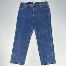 Ava  Viv Women's 90s Straight Leg High-Rise Jeans 20 Blue Stretch Denim