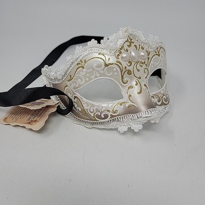 La Maschera Del Galeone Mardi Gras Mask Venice Italy White Eye Mask