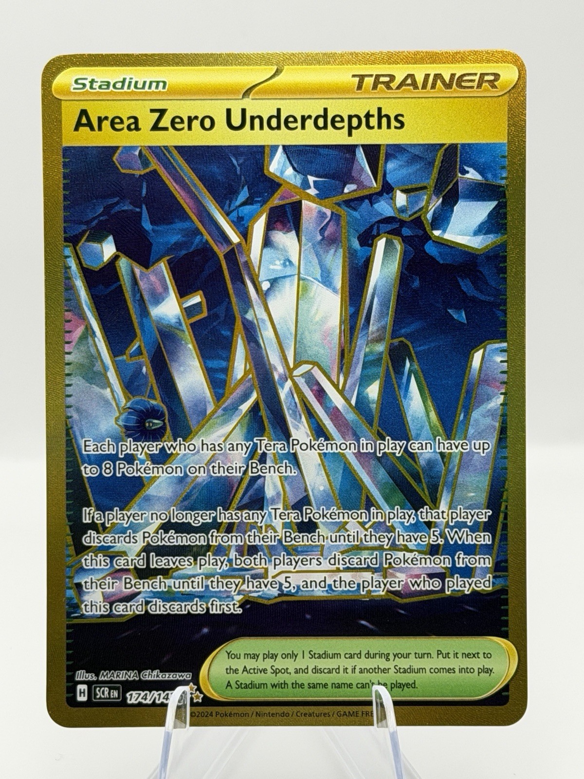 Pokemon TCG Area Zero Underdepths 174/142 Sv07: Stellar Crown Gold Hyper Rare LP